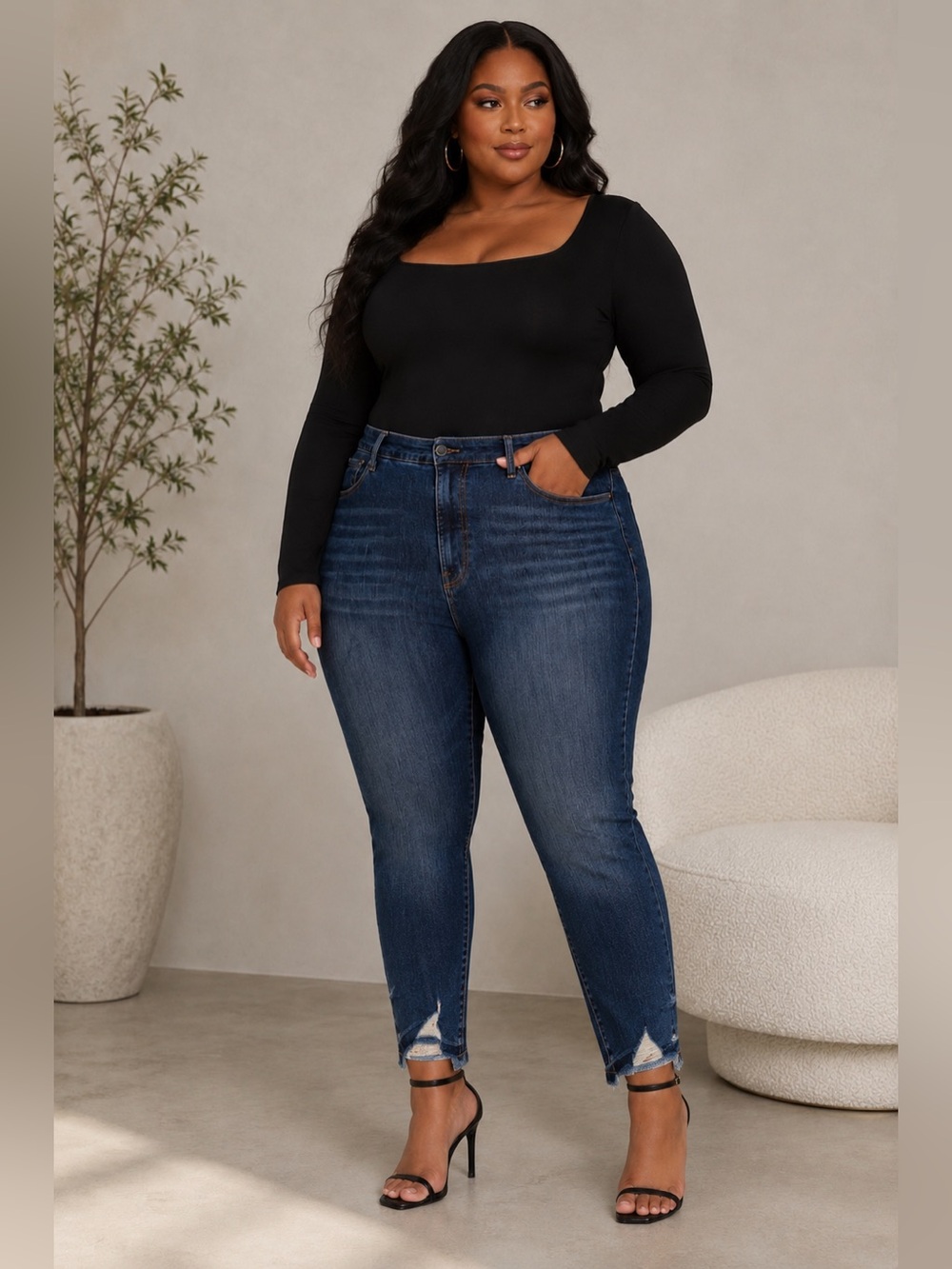 New Good American Good Legs Skinny Jeans Size 30 | Plus Size | Blue